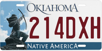OK license plate 214DXH