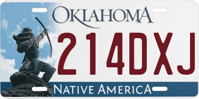 OK license plate 214DXJ