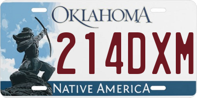 OK license plate 214DXM