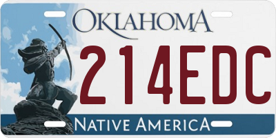 OK license plate 214EDC