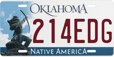 OK license plate 214EDG