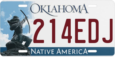 OK license plate 214EDJ