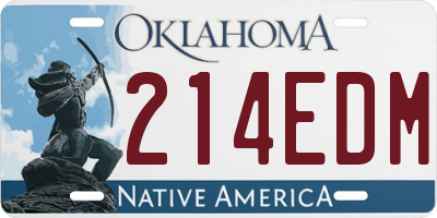 OK license plate 214EDM