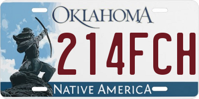 OK license plate 214FCH