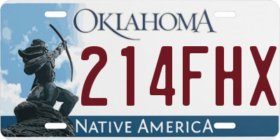 OK license plate 214FHX