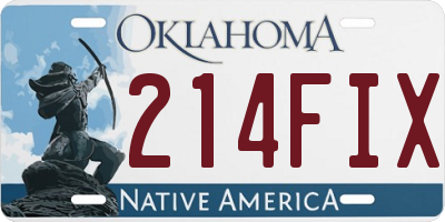 OK license plate 214FIX