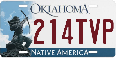 OK license plate 214TVP