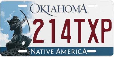 OK license plate 214TXP