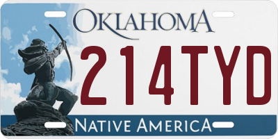 OK license plate 214TYD