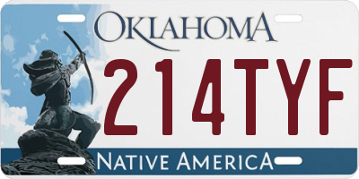 OK license plate 214TYF