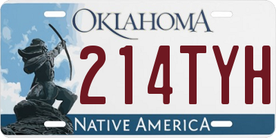 OK license plate 214TYH