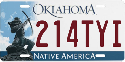 OK license plate 214TYI