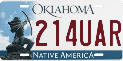 OK license plate 214UAR