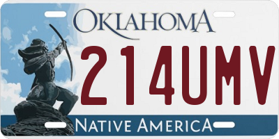 OK license plate 214UMV