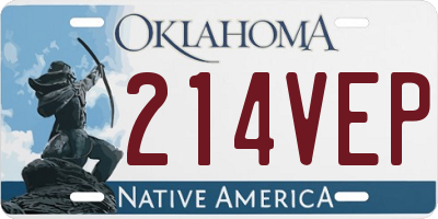 OK license plate 214VEP