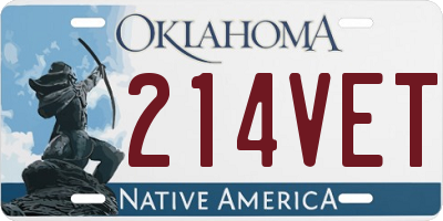 OK license plate 214VET