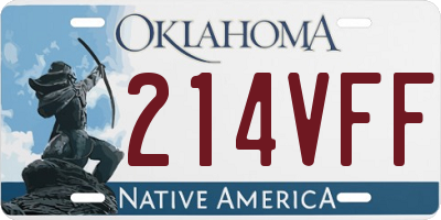 OK license plate 214VFF