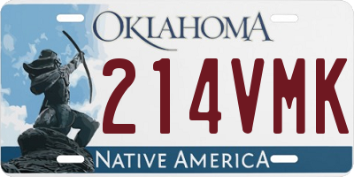 OK license plate 214VMK