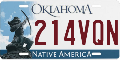 OK license plate 214VQN