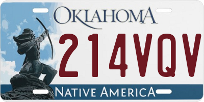 OK license plate 214VQV