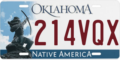 OK license plate 214VQX