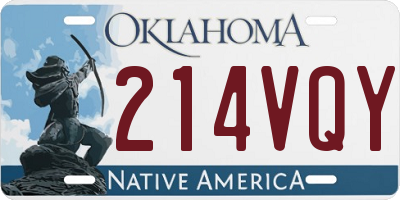 OK license plate 214VQY
