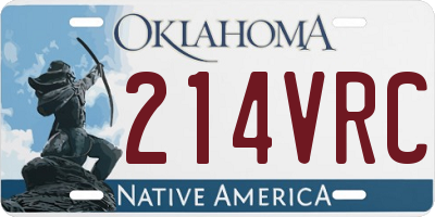 OK license plate 214VRC