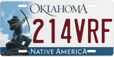 OK license plate 214VRF