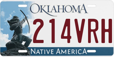 OK license plate 214VRH
