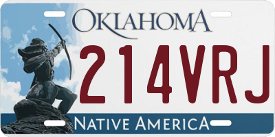 OK license plate 214VRJ