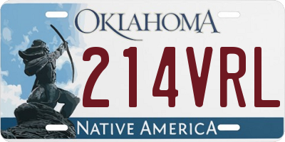 OK license plate 214VRL