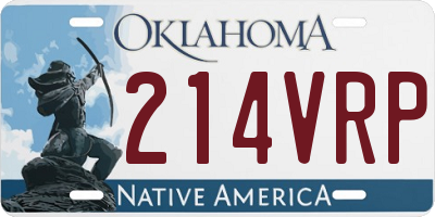 OK license plate 214VRP