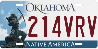 OK license plate 214VRV