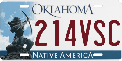 OK license plate 214VSC