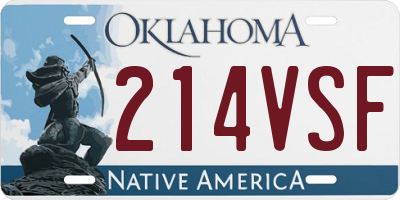 OK license plate 214VSF