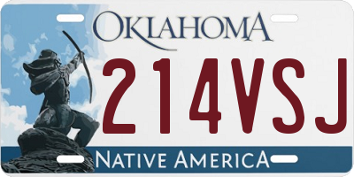 OK license plate 214VSJ