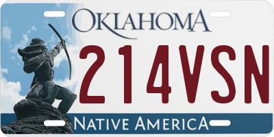 OK license plate 214VSN