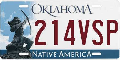 OK license plate 214VSP