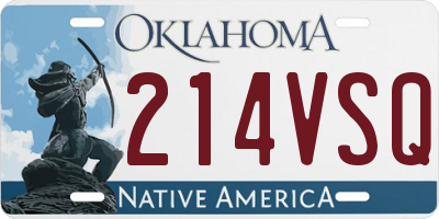 OK license plate 214VSQ