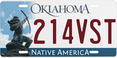 OK license plate 214VST