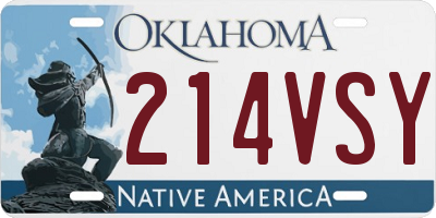 OK license plate 214VSY