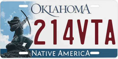OK license plate 214VTA