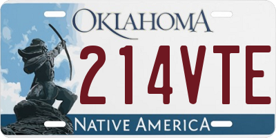 OK license plate 214VTE