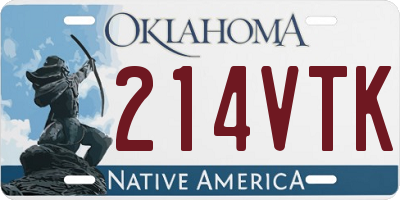 OK license plate 214VTK