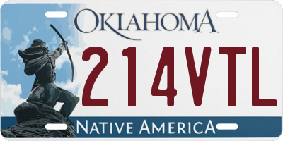 OK license plate 214VTL