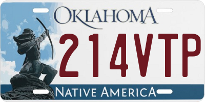 OK license plate 214VTP
