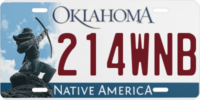 OK license plate 214WNB
