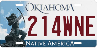 OK license plate 214WNE