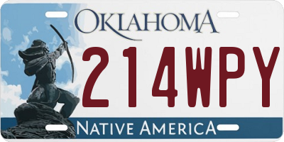 OK license plate 214WPY