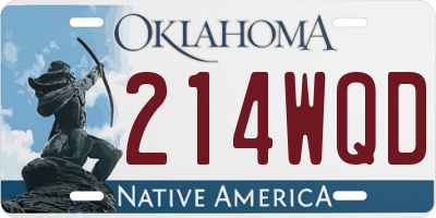 OK license plate 214WQD